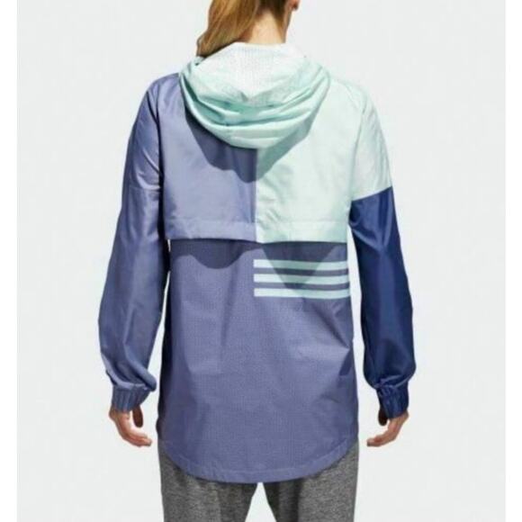 Adidas Multicolor Half Zip Pullover Windbreaker Anorak Rain Jacket Womens Medium - Picture 5 of 10
